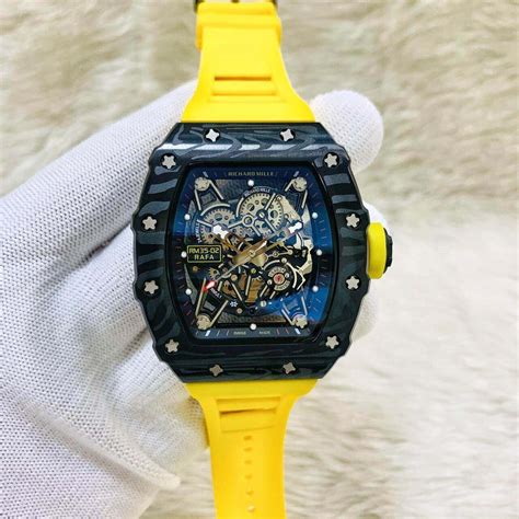 richard mille watch yellow strap